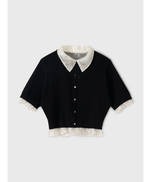 EIMY ISTOIRE(エイミーイストワール)の「SIGN COLLAR CARDIGAN(カーディガン/ボレロ・レディース・ピンク/ブラック/ホワイト・F)」の12枚目の写真