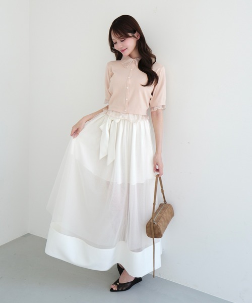 EIMY ISTOIRE(エイミーイストワール)の「SIGN COLLAR CARDIGAN(カーディガン/ボレロ・レディース・ピンク/ブラック/ホワイト・F)」の20枚目の写真