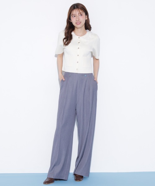JILL by JILL STUART（ジルバイジルスチュアート）の「【再入荷】レース襟半袖ニットジャケット（ニット/セーター・レディース・ホワイト/ブラウン/ネイビー・FREE）」の19枚目の写真