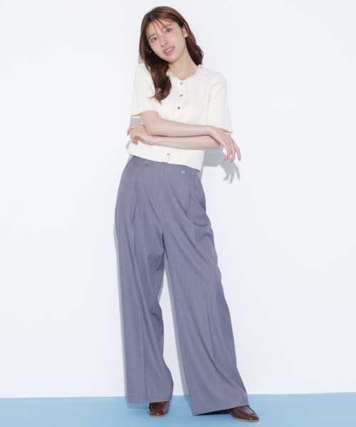 JILL by JILL STUART（ジルバイジルスチュアート）の「【再入荷】レース襟半袖ニットジャケット（ニット/セーター・レディース・ホワイト/ブラウン/ネイビー・FREE）」の18枚目の写真