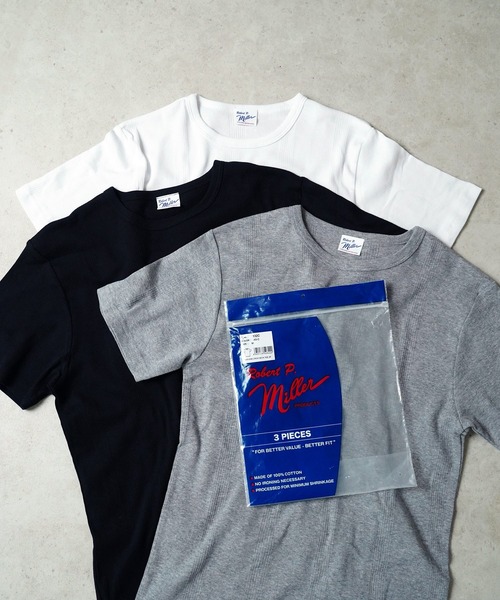 MILLER（ミラー）の「"02"≪Robert P. Miller≫パックT 3枚セット パネルリブ Tシャツ（Tシャツ/カットソー・メンズ・その他2/ブラック/その他1/オフホワイト・XL/L/M）」の4枚目の写真