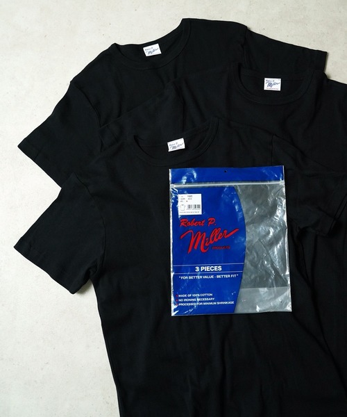 MILLER（ミラー）の「"02"≪Robert P. Miller≫パックT 3枚セット パネルリブ Tシャツ（Tシャツ/カットソー・メンズ・その他2/ブラック/その他1/オフホワイト・XL/L/M）」の3枚目の写真