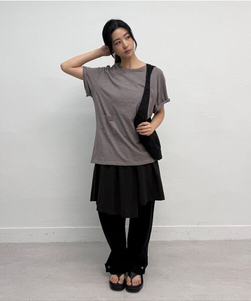 MILLO WOMEN（ミロウーマン）の「レースアップアーカイブTシャツ[チャコールブラウン]（Tシャツ/カットソー・レディース・その他・ONE SIZE）」の8枚目の写真