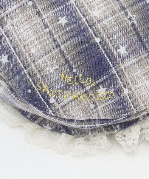 HELLO.SANFRANCISCO(ハローサンフランシスコ)の「【HELLO.SANFRANCISCO】スターチェックレース付きハンチング(ハンチング/ベレー帽・レディース・ブラック/ピンク/ブルー・ONE SIZE)」の18枚目の写真