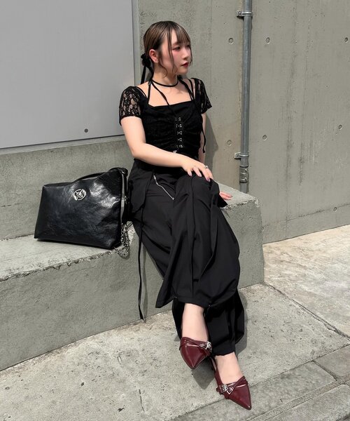 Mavie..7(メヴィセットゥ)の「【Mavie..7】インナーSET異素材カーディガン(シャツ/ブラウス・レディース・オフホワイト/ブラック・FREE)」の12枚目の写真