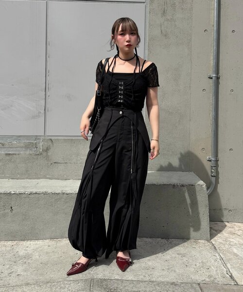 Mavie..7(メヴィセットゥ)の「【Mavie..7】インナーSET異素材カーディガン(シャツ/ブラウス・レディース・オフホワイト/ブラック・FREE)」の14枚目の写真