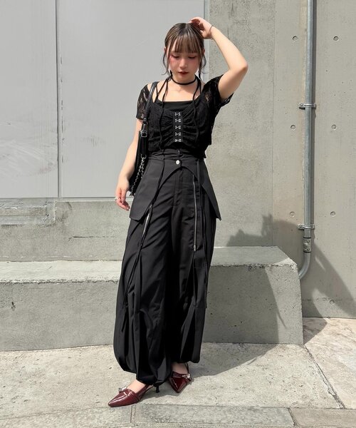 Mavie..7(メヴィセットゥ)の「【Mavie..7】インナーSET異素材カーディガン(シャツ/ブラウス・レディース・オフホワイト/ブラック・FREE)」の18枚目の写真