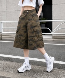 【Bls】 【ZL】【Bling Leads】カモフラージュ総柄 迷彩ハーフパンツ