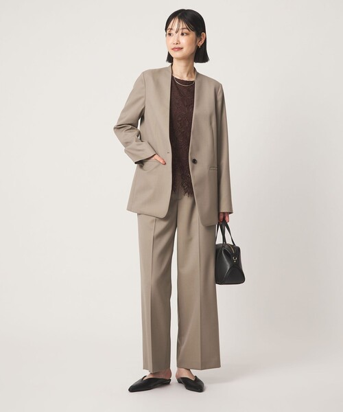 green label relaxing（グリーンレーベルリラクシング）の「［size SHORT/TALLあり］Greed グリード ストレート パンツ ウォッシャブル（スラックス・レディース・その他1/ネイビー/モカ/その他2・40/38/36/SHORT/TALL）」の7枚目の写真