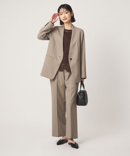 green label relaxing（グリーンレーベルリラクシング）の「［size SHORT/TALLあり］Greed グリード ストレート パンツ ウォッシャブル（スラックス・レディース・その他1/ネイビー/モカ/その他2・40/38/36/SHORT/TALL）」の8枚目の写真