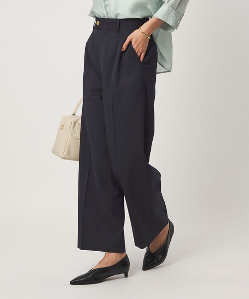 green label relaxing（グリーンレーベルリラクシング）の「［size SHORT/TALLあり］Greed グリード ストレート パンツ ウォッシャブル（スラックス・レディース・その他1/ネイビー/モカ/その他2・40/38/36/SHORT/TALL）」の12枚目の写真