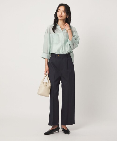 green label relaxing（グリーンレーベルリラクシング）の「［size SHORT/TALLあり］Greed グリード ストレート パンツ ウォッシャブル（スラックス・レディース・その他1/ネイビー/モカ/その他2・40/38/36/SHORT/TALL）」の14枚目の写真
