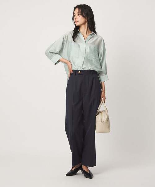 green label relaxing（グリーンレーベルリラクシング）の「［size SHORT/TALLあり］Greed グリード ストレート パンツ ウォッシャブル（スラックス・レディース・その他1/ネイビー/モカ/その他2・40/38/36/SHORT/TALL）」の15枚目の写真