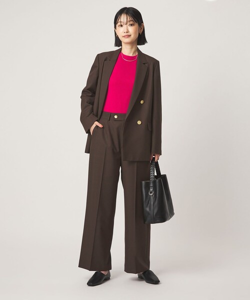 green label relaxing（グリーンレーベルリラクシング）の「［size SHORT/TALLあり］Greed グリード ストレート パンツ ウォッシャブル（スラックス・レディース・その他1/ネイビー/モカ/その他2・40/38/36/SHORT/TALL）」の20枚目の写真