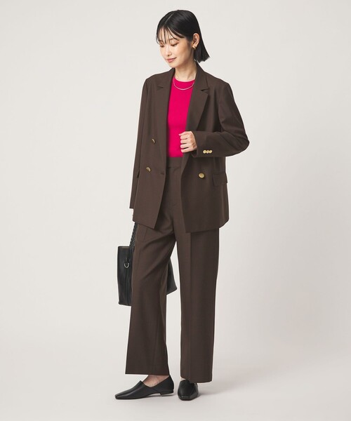 green label relaxing（グリーンレーベルリラクシング）の「［size SHORT/TALLあり］Greed グリード ストレート パンツ ウォッシャブル（スラックス・レディース・その他1/ネイビー/モカ/その他2・40/38/36/SHORT/TALL）」の21枚目の写真