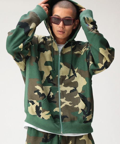 別注】Champion / リバースウィーブ（R）カモ フルジップ パーカー