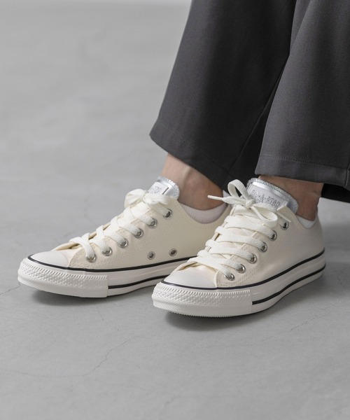 CONVERSE（コンバース）の「CONVERSE コンバース ALL STAR PM OX オールスター シルバーパッチ スニーカー（スニーカー・レディース・ホワイト/ブラック/グレー・22.5cm/22.0cm/23.0cm/25.0cm/24.5cm/24.0cm/23.5cm/26.5cm/26.0cm/25.5cm）」の4枚目の写真