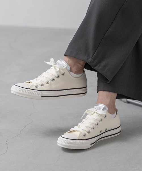 CONVERSE（コンバース）の「CONVERSE コンバース ALL STAR PM OX オールスター シルバーパッチ スニーカー（スニーカー・レディース・ホワイト/ブラック/グレー・22.5cm/22.0cm/23.0cm/25.0cm/24.5cm/24.0cm/23.5cm/26.5cm/26.0cm/25.5cm）」の5枚目の写真