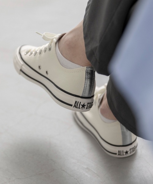 CONVERSE（コンバース）の「CONVERSE コンバース ALL STAR PM OX オールスター シルバーパッチ スニーカー（スニーカー・レディース・ホワイト/ブラック/グレー・22.5cm/22.0cm/23.0cm/25.0cm/24.5cm/24.0cm/23.5cm/26.5cm/26.0cm/25.5cm）」の6枚目の写真