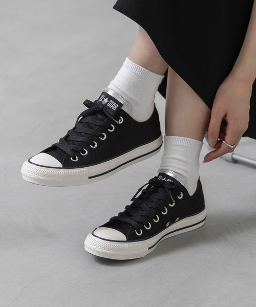 CONVERSE（コンバース）の「CONVERSE コンバース ALL STAR PM OX オールスター シルバーパッチ スニーカー（スニーカー・レディース・ホワイト/ブラック/グレー・22.5cm/22.0cm/23.0cm/25.0cm/24.5cm/24.0cm/23.5cm/26.5cm/26.0cm/25.5cm）」の12枚目の写真