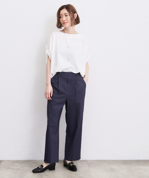 grove（グローブ）の「【持続冷感・体型カバー】サテンパイピングドルマンカットソー（Tシャツ/カットソー・レディース・ブラック/ブルー系その他/オフホワイト/グレー・03/02/04/05）」の18枚目の写真