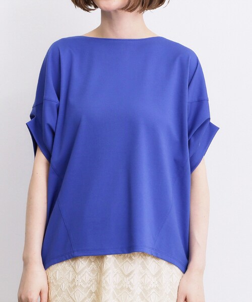 grove（グローブ）の「【持続冷感・体型カバー】サテンパイピングドルマンカットソー（Tシャツ/カットソー・レディース・ブラック/ブルー系その他/オフホワイト/グレー・03/02/04/05）」の10枚目の写真