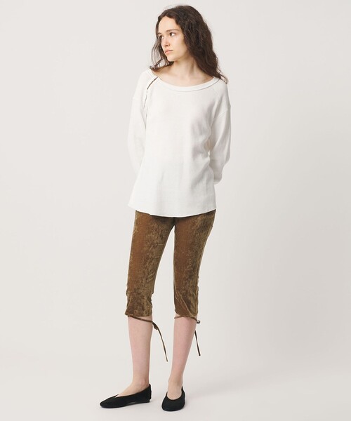 ATTISESSION(アティセッション)の「<ATTISESSION>ホック サーマル トップス(Tシャツ/カットソー・レディース・ホワイト/ネイビー・FREE)」の6枚目の写真
