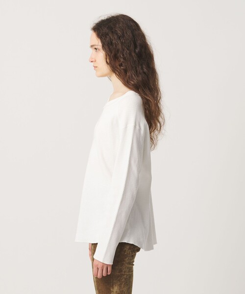 ATTISESSION(アティセッション)の「<ATTISESSION>ホック サーマル トップス(Tシャツ/カットソー・レディース・ホワイト/ネイビー・FREE)」の8枚目の写真