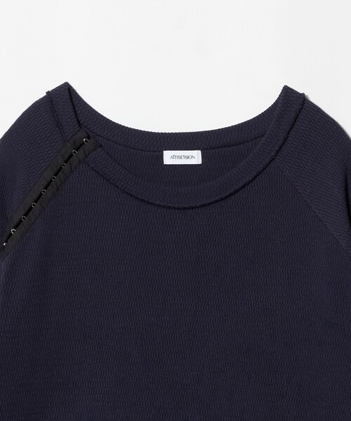 ATTISESSION(アティセッション)の「<ATTISESSION>ホック サーマル トップス(Tシャツ/カットソー・レディース・ホワイト/ネイビー・FREE)」の15枚目の写真