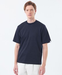 【WEEKENDER】クルーネック半袖Tシャツ ニットスムースコンビ