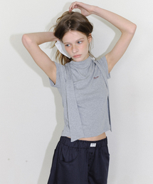 [CORE] BACK CUT TIE TEE - GREY