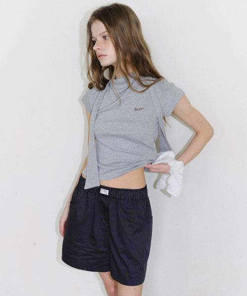 EN OR（エンオール）の「[CORE] BACK CUT TIE TEE - GREY（Tシャツ/カットソー・レディース・その他・FREE）」の2枚目の写真