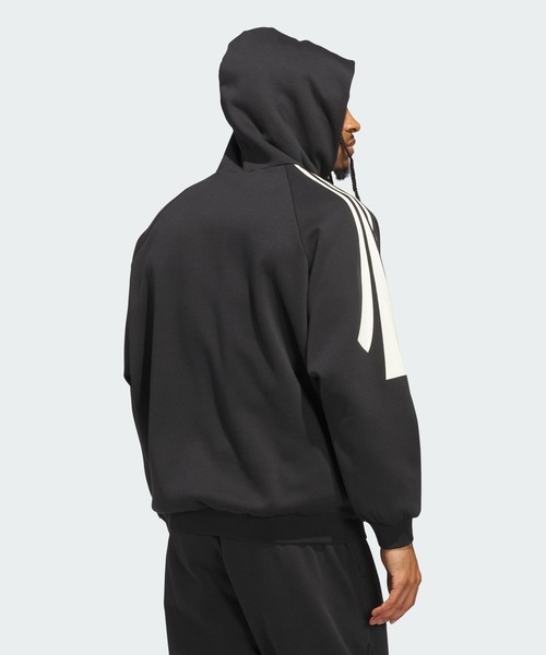 adidas(アディダス)の「アディダス バスケットボール スリーストライプス フリースパーカー(ジェンダーニュートラル) / アディダス adidas(パーカー・メンズ・ブラック・XX-LARGE/3XL/LARGE/MEDIUM/SMALL/X-LARGE/X-SMALL)」の4枚目の写真