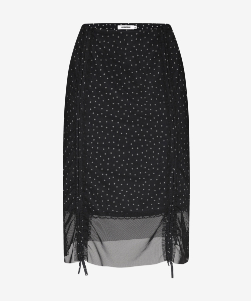 LIE MEQUE(リメーク)の「ドットシフォンシャーリングストリングミディスカートブラック(スカート・レディース・ブラック・MEDIUM/SMALL)」の4枚目の写真