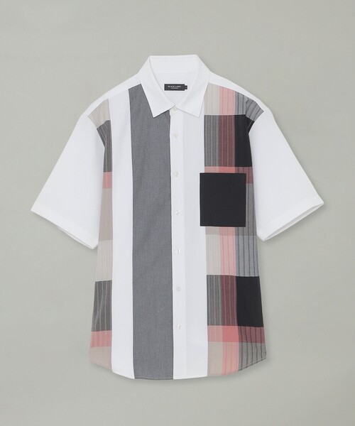 BLACK LABEL CRESTBRIDGE（ブラックレーベル・クレストブリッジ）の「パーシャルパナマサッカーチェックシャツ（シャツ/ブラウス・メンズ・ブラック/オフホワイト・M/S/XL/L）」の7枚目の写真