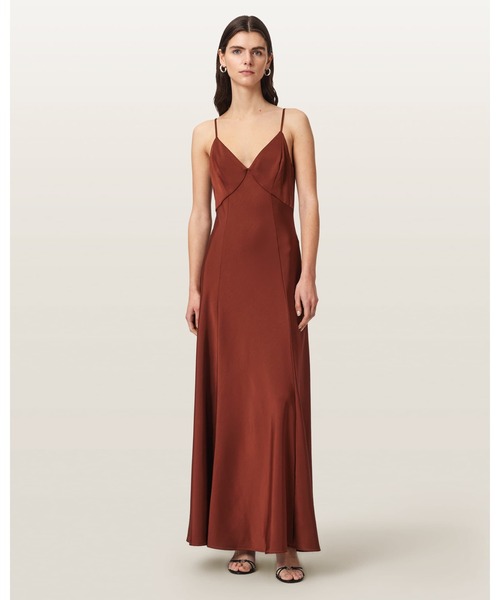 ALLSAINTS(オールセインツ)の「IRINA MAXI SLIP DRESS | IRINA マキシ スリップ ドレス・ワンピース(ワンピース・レディース・ブラウン系その他・10/8/4)」の1枚目の写真