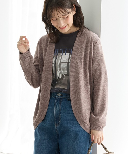 Honeys(ハニーズ)の「【抗菌防臭】抗菌防臭ラウンドカーデ(カーディガン/ボレロ・レディース・モカ/ブルー/ブラック/ベージュ/ボルドー/ネイビー・L/LL/M)」の3枚目の写真