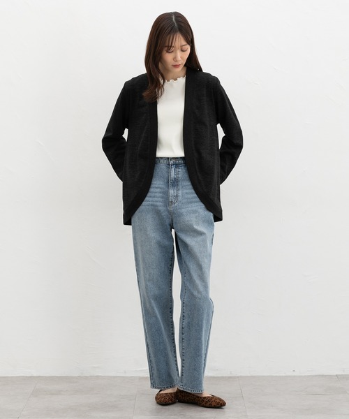 Honeys(ハニーズ)の「【抗菌防臭】抗菌防臭ラウンドカーデ(カーディガン/ボレロ・レディース・モカ/ブルー/ブラック/ベージュ/ボルドー/ネイビー・L/LL/M)」の8枚目の写真