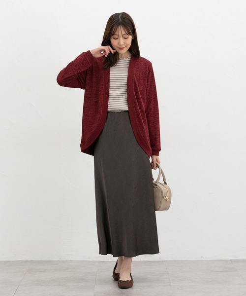 Honeys(ハニーズ)の「【抗菌防臭】抗菌防臭ラウンドカーデ(カーディガン/ボレロ・レディース・モカ/ブルー/ブラック/ベージュ/ボルドー/ネイビー・L/LL/M)」の12枚目の写真