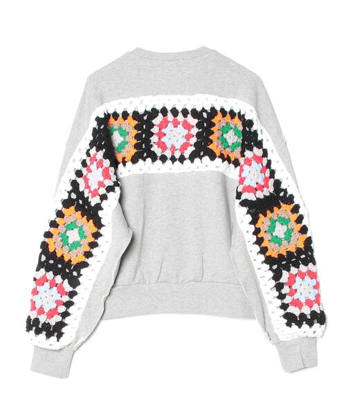 DISCOVERED(ディスカバード)の「DISCOVERED(ディスカバード) 別注CROCHET SLEEVE SWEAT/WOMENS(スウェット・レディース・グレー/ブラック・F)」の4枚目の写真