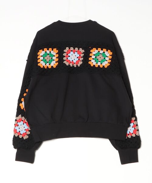 DISCOVERED(ディスカバード)の「DISCOVERED(ディスカバード) 別注CROCHET SLEEVE SWEAT/WOMENS(スウェット・レディース・グレー/ブラック・F)」の2枚目の写真