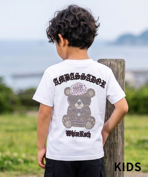 adamsJUGGLER(アダムスジャグラー)の「W/R R.Sタン・ベアーティーキッズ(Tシャツ/カットソー・キッズ・ホワイト/ブラック・150/100/110/120/130)」の2枚目の写真