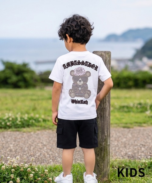 adamsJUGGLER(アダムスジャグラー)の「W/R R.Sタン・ベアーティーキッズ(Tシャツ/カットソー・キッズ・ホワイト/ブラック・150/100/110/120/130)」の7枚目の写真