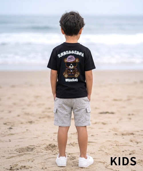 adamsJUGGLER(アダムスジャグラー)の「W/R R.Sタン・ベアーティーキッズ(Tシャツ/カットソー・キッズ・ホワイト/ブラック・150/100/110/120/130)」の8枚目の写真