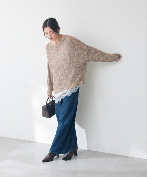 RIVE DROITE(リヴドロワ)の「リリースラブルーズニット(秋服)(ニット/セーター・レディース・ボルドー/ブルー/モカ/ブラック・FREE)」の22枚目の写真