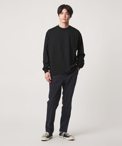 green label relaxing(グリーンレーベルリラクシング)の「【WEB限定】JUST fit デイリー ワイド 長袖 Tシャツ -吸水速乾・抗菌-(Tシャツ/カットソー・メンズ・ダークブラウン/ホワイト/ライトグレー/ネイビー/ブラック/ダークグレー/モカ・XL/S/M/L)」の17枚目の写真