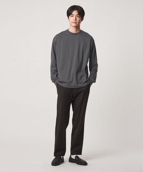 green label relaxing(グリーンレーベルリラクシング)の「【WEB限定】JUST fit デイリー ワイド 長袖 Tシャツ -吸水速乾・抗菌-(Tシャツ/カットソー・メンズ・ダークブラウン/ホワイト/ライトグレー/ネイビー/ブラック/ダークグレー/モカ・XL/S/M/L)」の21枚目の写真