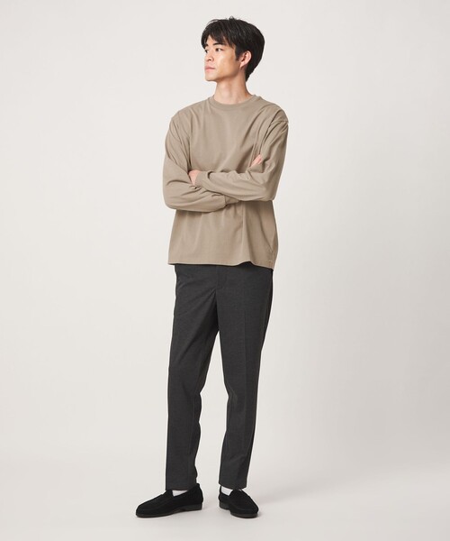 green label relaxing(グリーンレーベルリラクシング)の「【WEB限定】JUST fit デイリー ワイド 長袖 Tシャツ -吸水速乾・抗菌-(Tシャツ/カットソー・メンズ・ダークブラウン/ホワイト/ライトグレー/ネイビー/ブラック/ダークグレー/モカ・XL/S/M/L)」の22枚目の写真