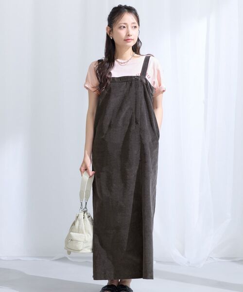 COHINA(コヒナ)の「ストレッチコーデュロイジャンパースカート 【低身長・小柄女性】(ジャンパースカート・レディース・キャメル/チャコール/ボルドー・S/XS)」の10枚目の写真