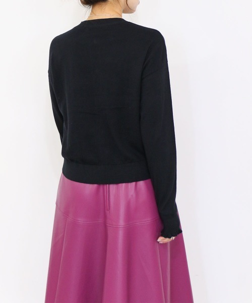Marilyn Moon(マリリンムーン)の「cotton cashmere bijou cardigan(カーディガン/ボレロ・レディース・アイボリー/ネイビー/レッド/ブラック/パープル・FREE)」の21枚目の写真